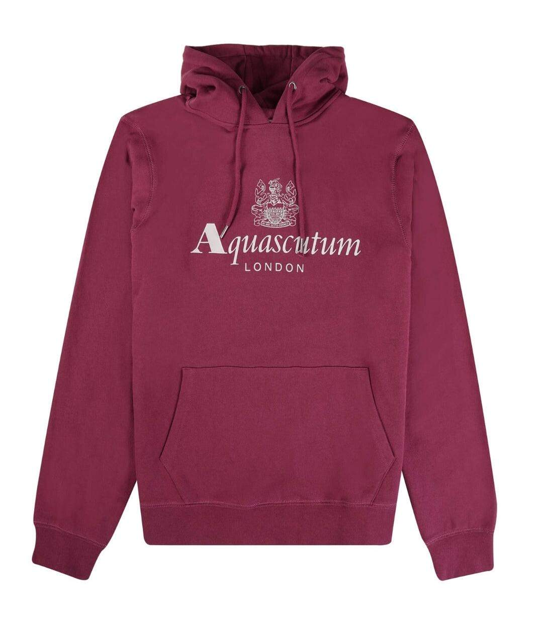Sweat À Capuche Motif Gros Logo Active Homme Bordeaux Aquascutum-1