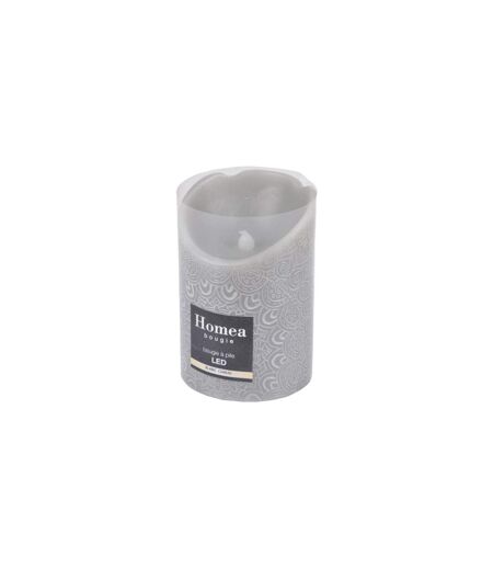 Bougie Pilier LED Mandala 11cm Gris Clair