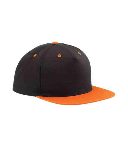 Beechfield Contrast 5 Panel Snapback Cap (Black/Orange) - UTPC6564