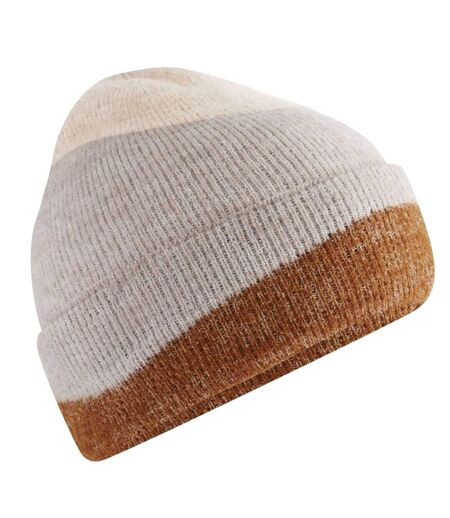 Bonnet Motif/style Ondulé Adulte Blanc Cassé Pierre Naturelle Marron Clair Beechfield