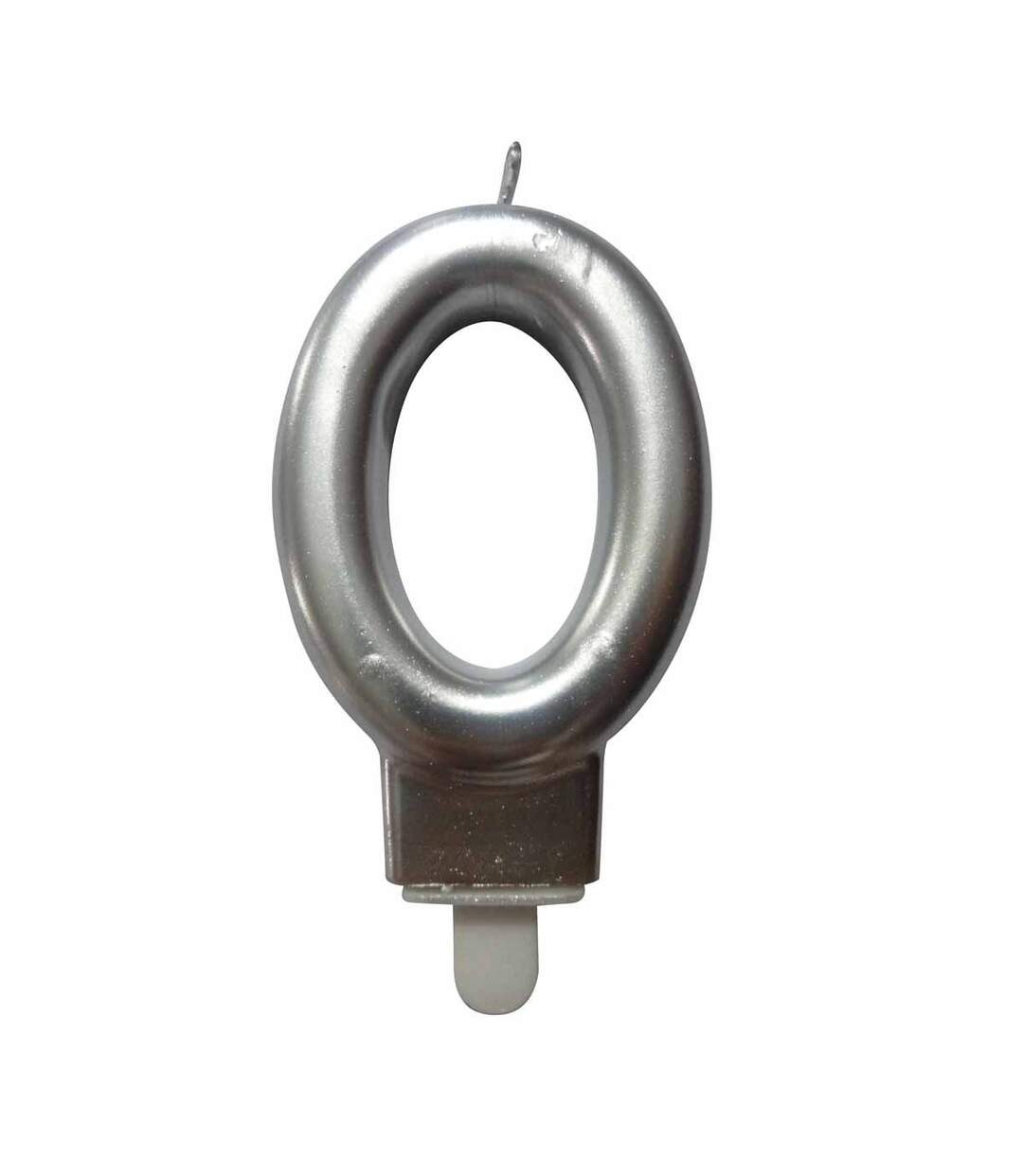 Bougie d'Anniversaire Chiffre 0 7cm Argent-1