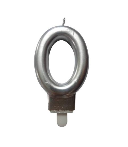 Bougie d'Anniversaire Chiffre 0 7cm Argent