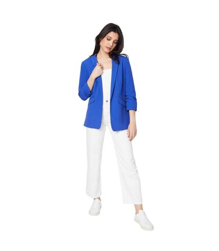 Womens/ladies tall ruched blazer cobalt Dorothy Perkins