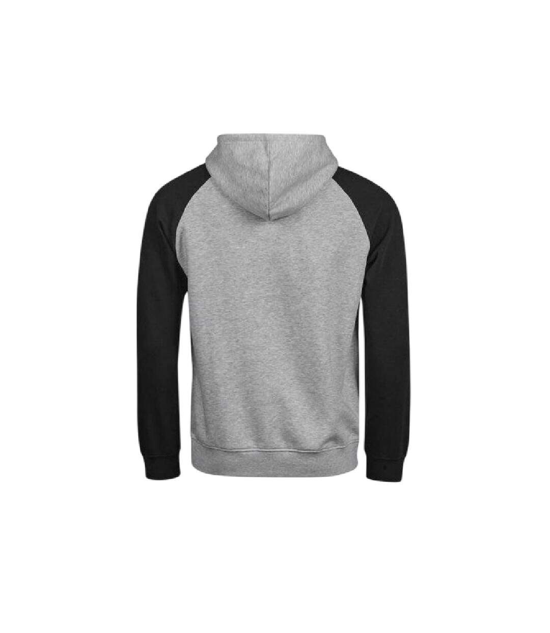 Sweat À Capuche Manches Raglan Unlabeled Homme Gris Chiné Noir Tee Jays-2