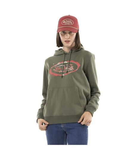 Sweat femme uni à capuche avec print Logo Vondutch