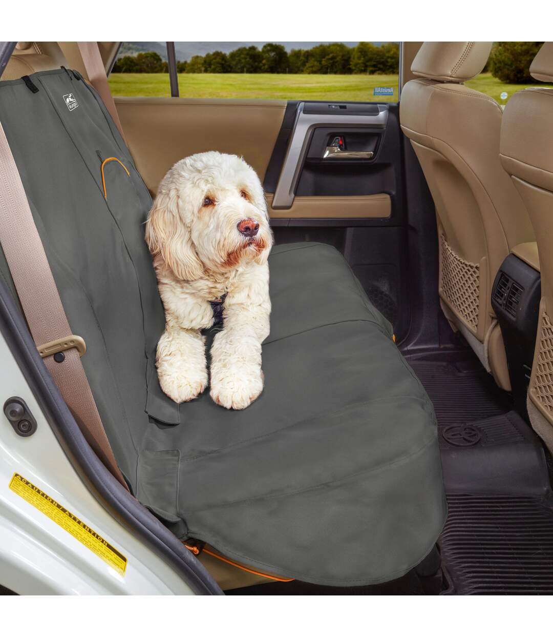 Wander bench car seat cover one size charcoal grey Kurgo-1