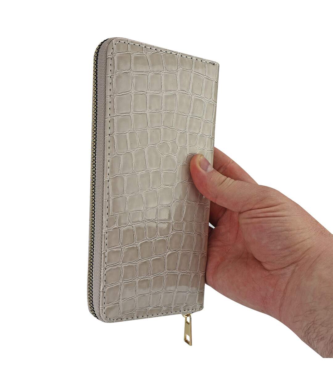 Ladies Croc Print Faux Leather Wallet Compact Card Coin Purse Organiser-2