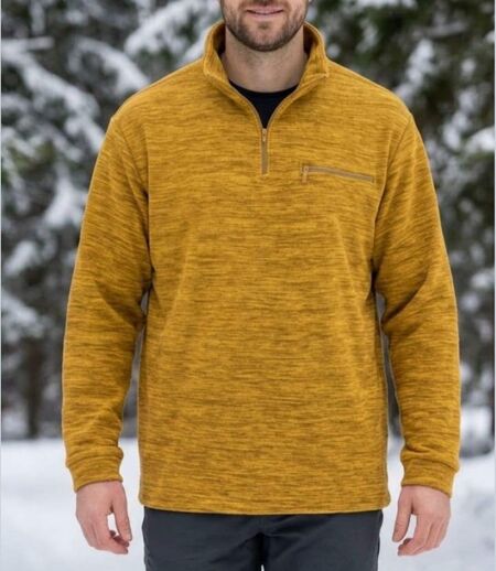 CHALLENGER CARIBOU7 — Sweat polaire camel chiné : chaleur et aisance au quotidien