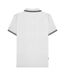 Mens Toned Polo Shirt White Black Lambretta-2