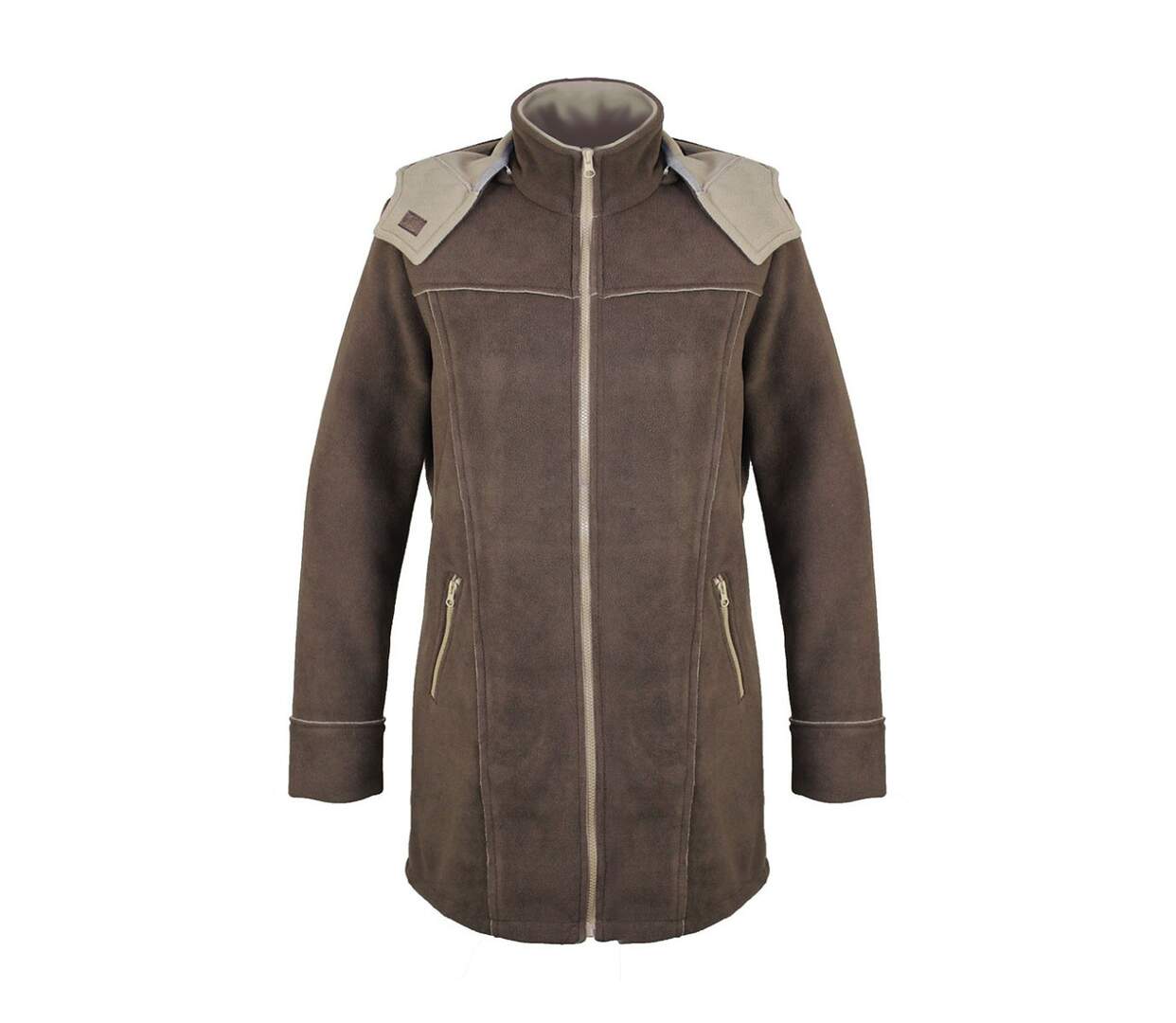 Manteau Polaire Femme Contre-collé MAYFLOWER TOKYO3 – Marron Chocolat-2