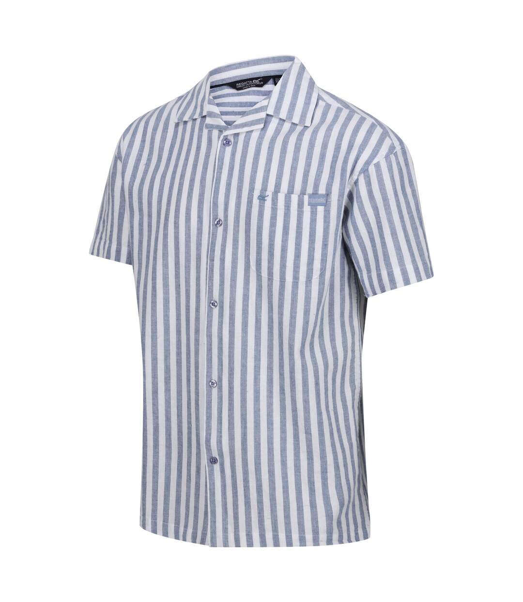 Chemise shorebay homme bleu de gris / blanc Regatta-3