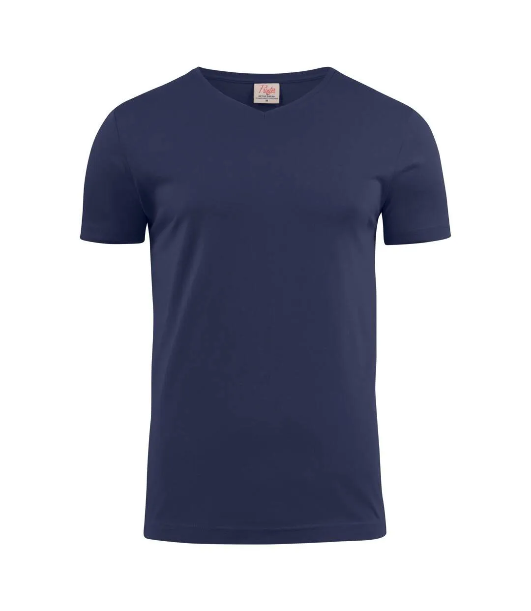 Mens V Neck T-shirt Dark Navy Printer-2