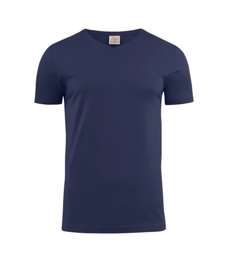Mens V Neck T-shirt Dark Navy Printer