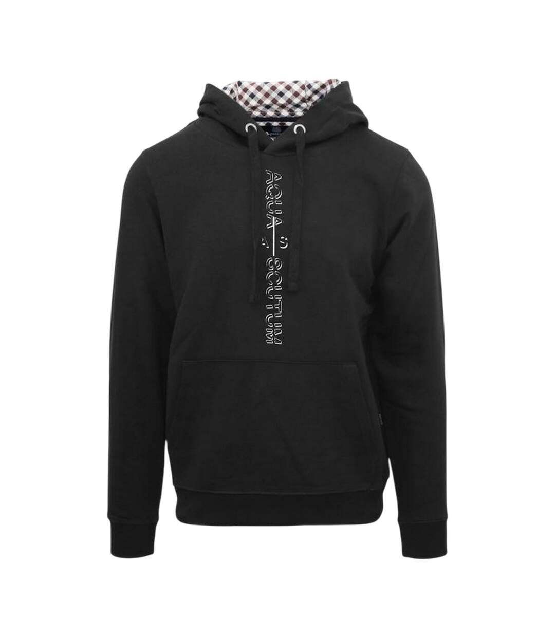 Sweat À Capuche Motif/style Lettrage Homme Noir Aquascutum-1