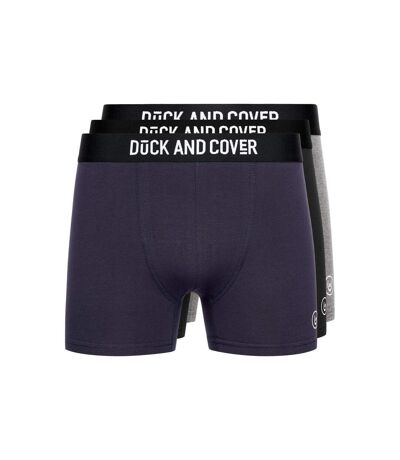 Duck and Cover Mens Bronteen Boxer Shorts (Pack of 3) (Navy/Black/Grey Marl) - UTBG1352