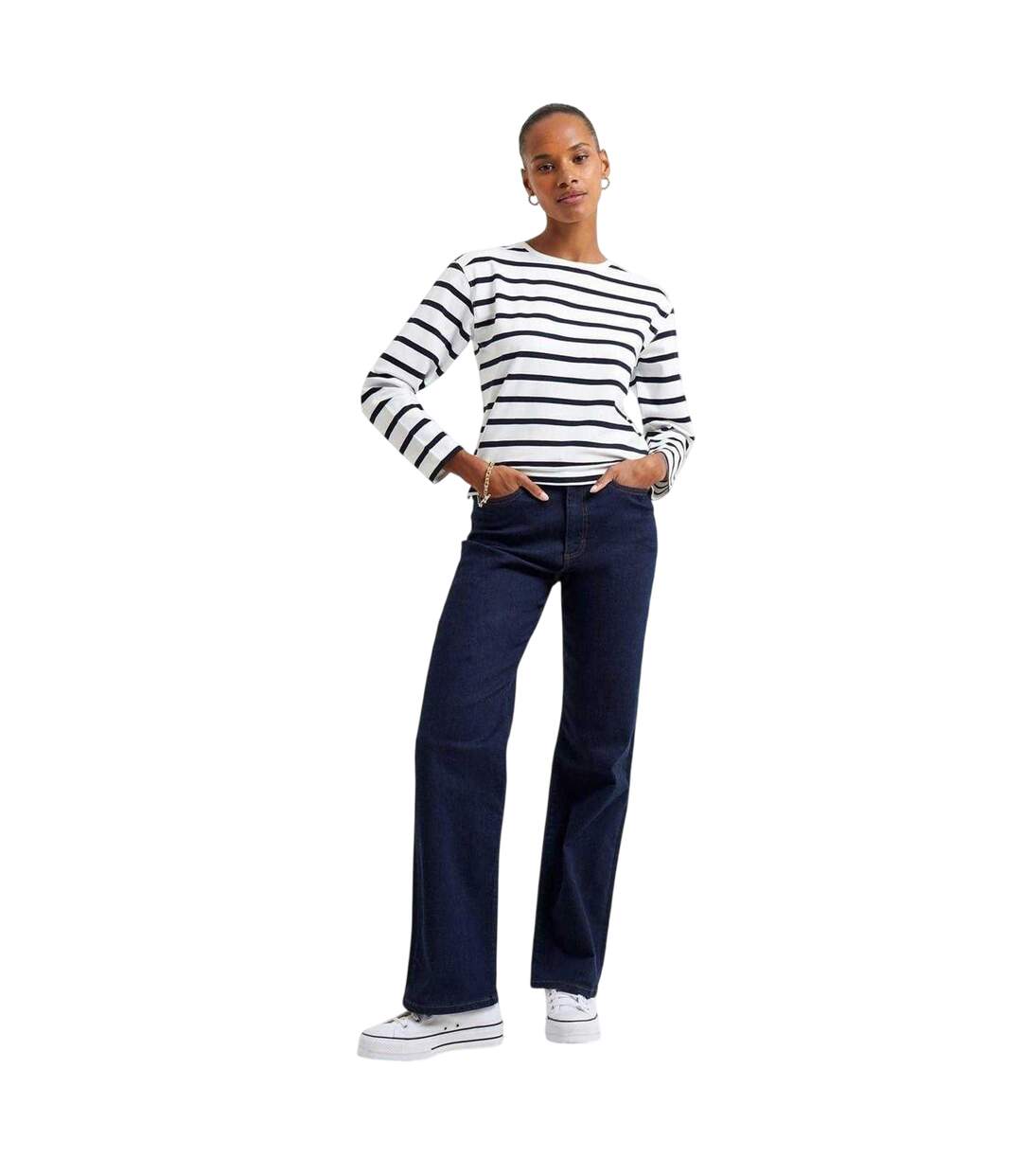 T-shirt Manches Longues Rallie Femme Blanc French Connection-4