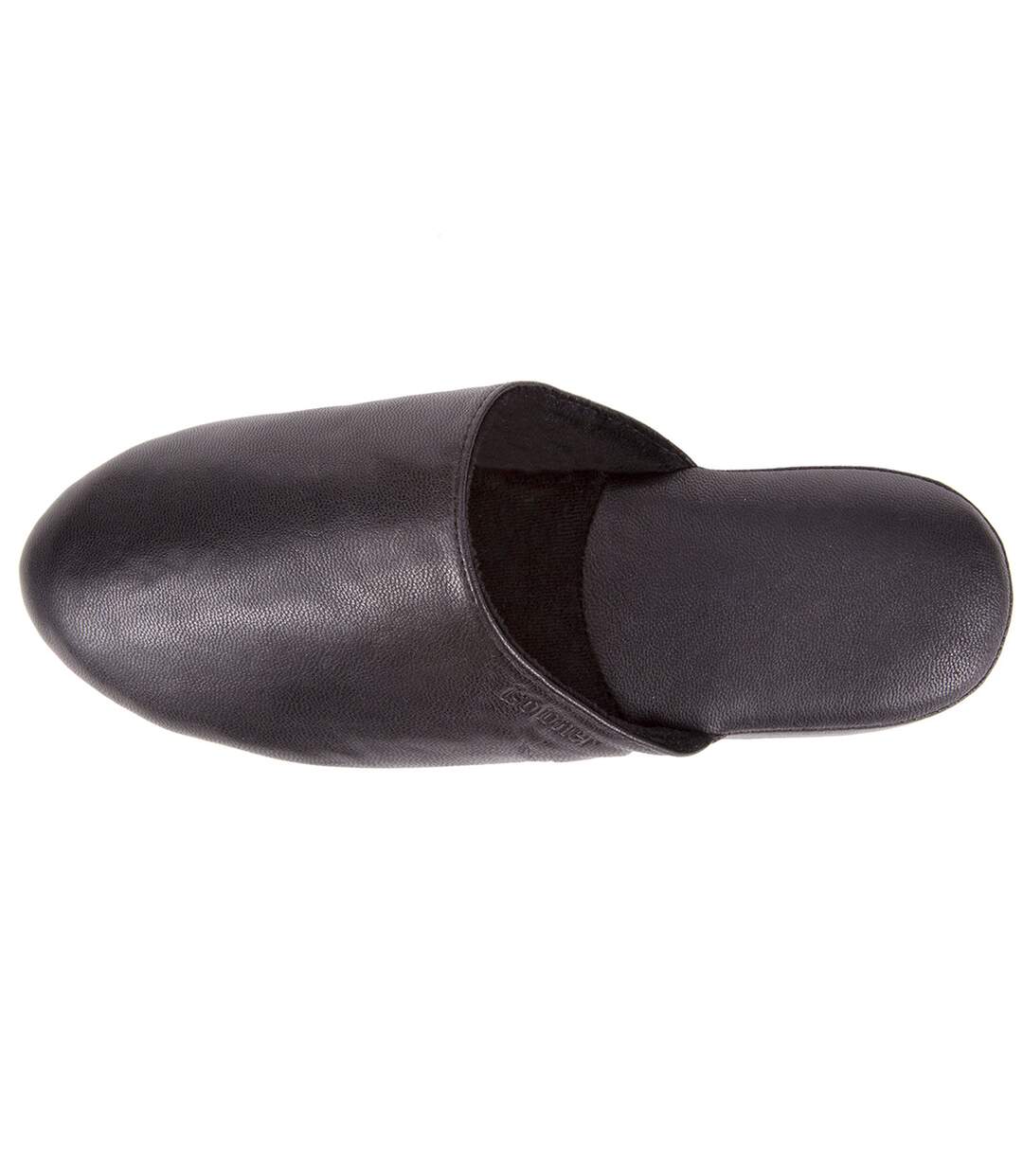 Isotoner Chaussons Mules homme tout cuir, semelle confort-2
