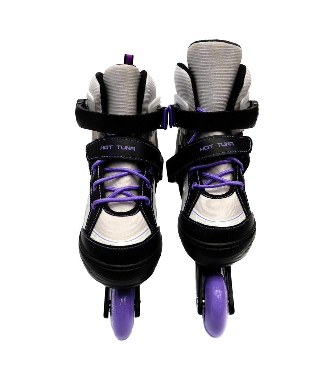 Childrens/kids Spirit Adjustable Inline Roller Skates 4 Uk-6.5 Uk Black White Pink Hot Tuna-3