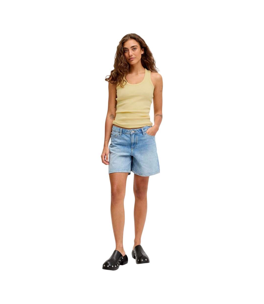 Womens/ladies Seville Denim Jean Shorts Light Blue JJXX-4