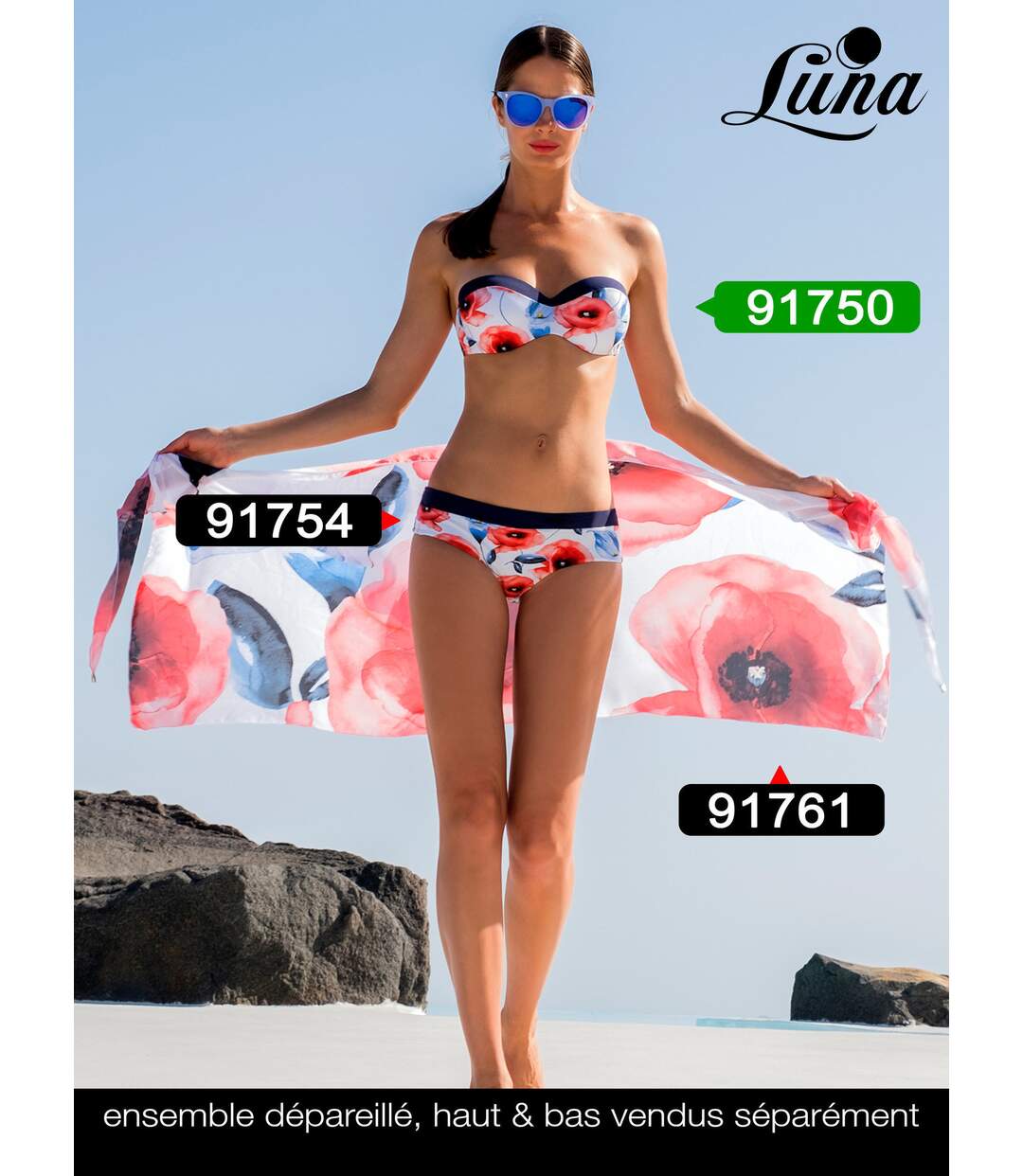 Haut maillot de bain bandeau préformé Poppy Luna-4