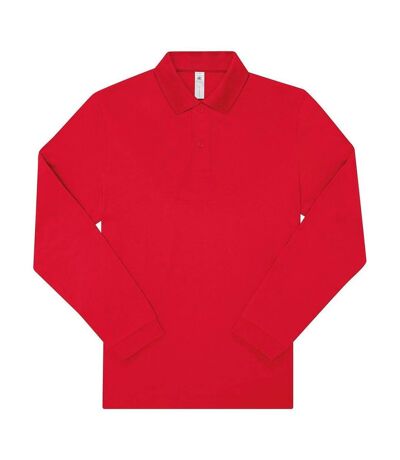 Polo manches longues- Homme - PU427 - rouge