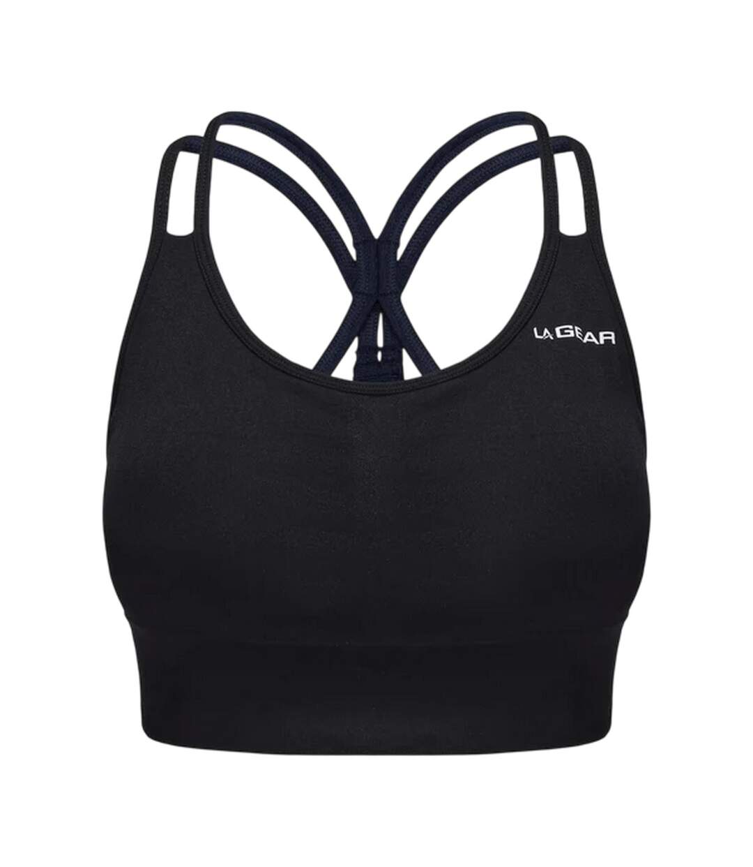 Womens/ladies Seamless Sports Bra Black LA Gear-1