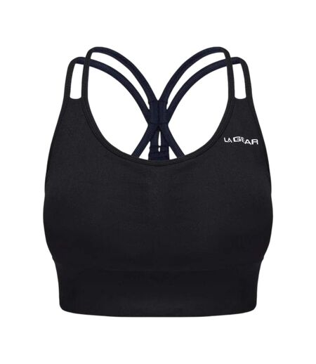 Womens/ladies Seamless Sports Bra Black LA Gear
