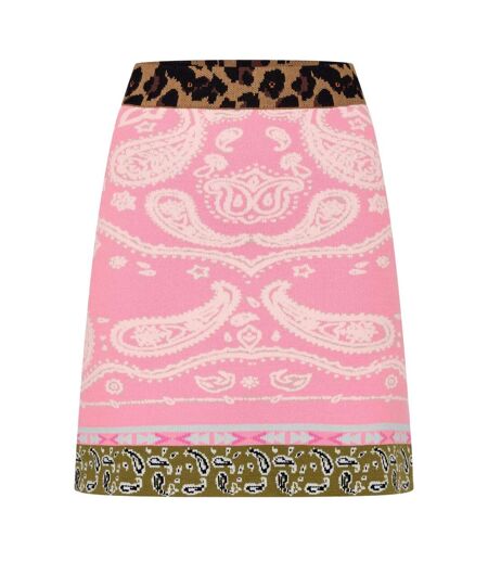 Womens/ladies Bandana Knitted Mini Skirt Pink Never Fully Dressed