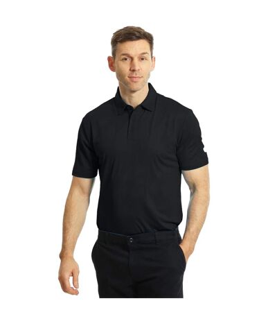 Mens Jacquard Uv Protection Golf Polo Shirt Charcoal Island Green
