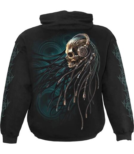 Sweat à capuche dread rocks adulte noir Spiral Direct