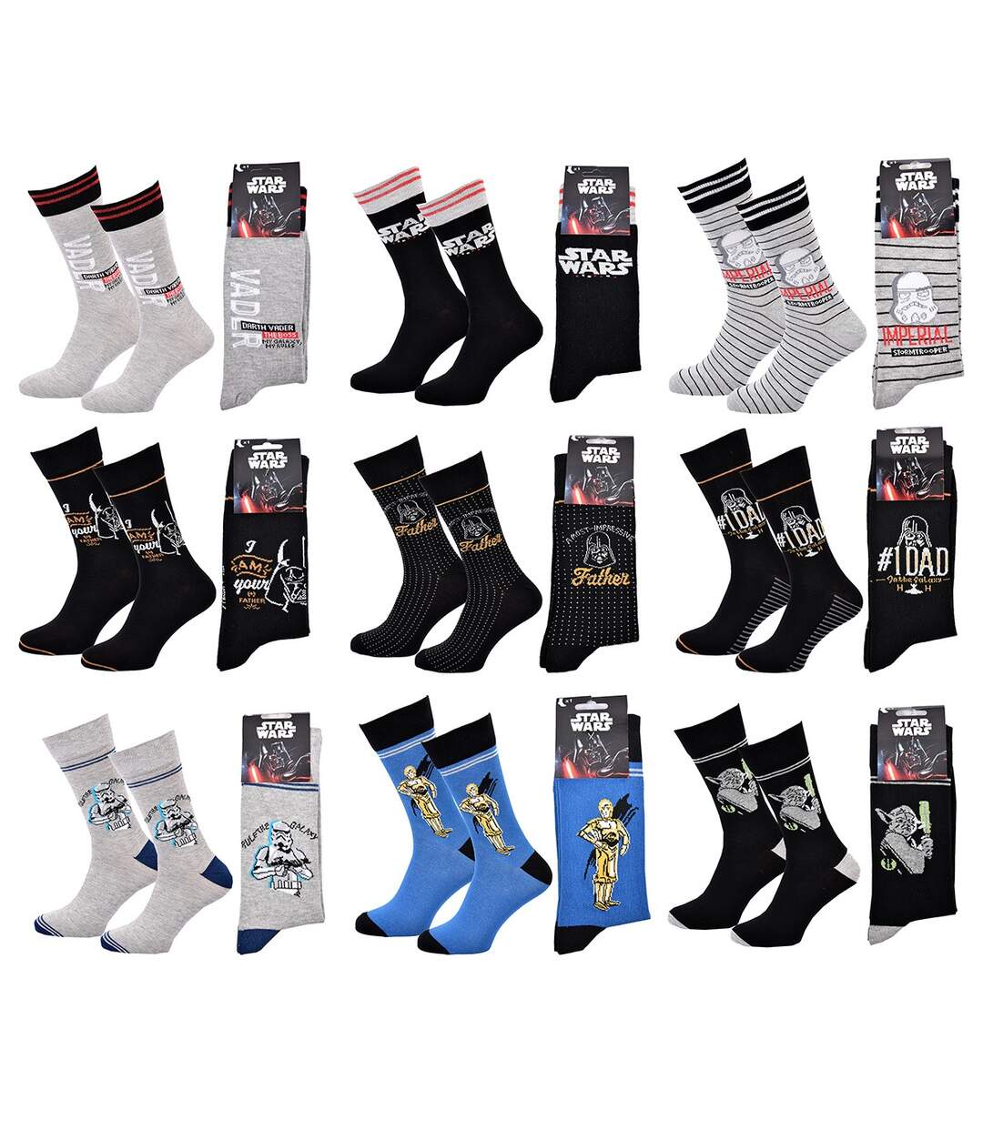 Chaussettes Pack Cadeaux Homme LICENCE Pack 9 Paires STW23