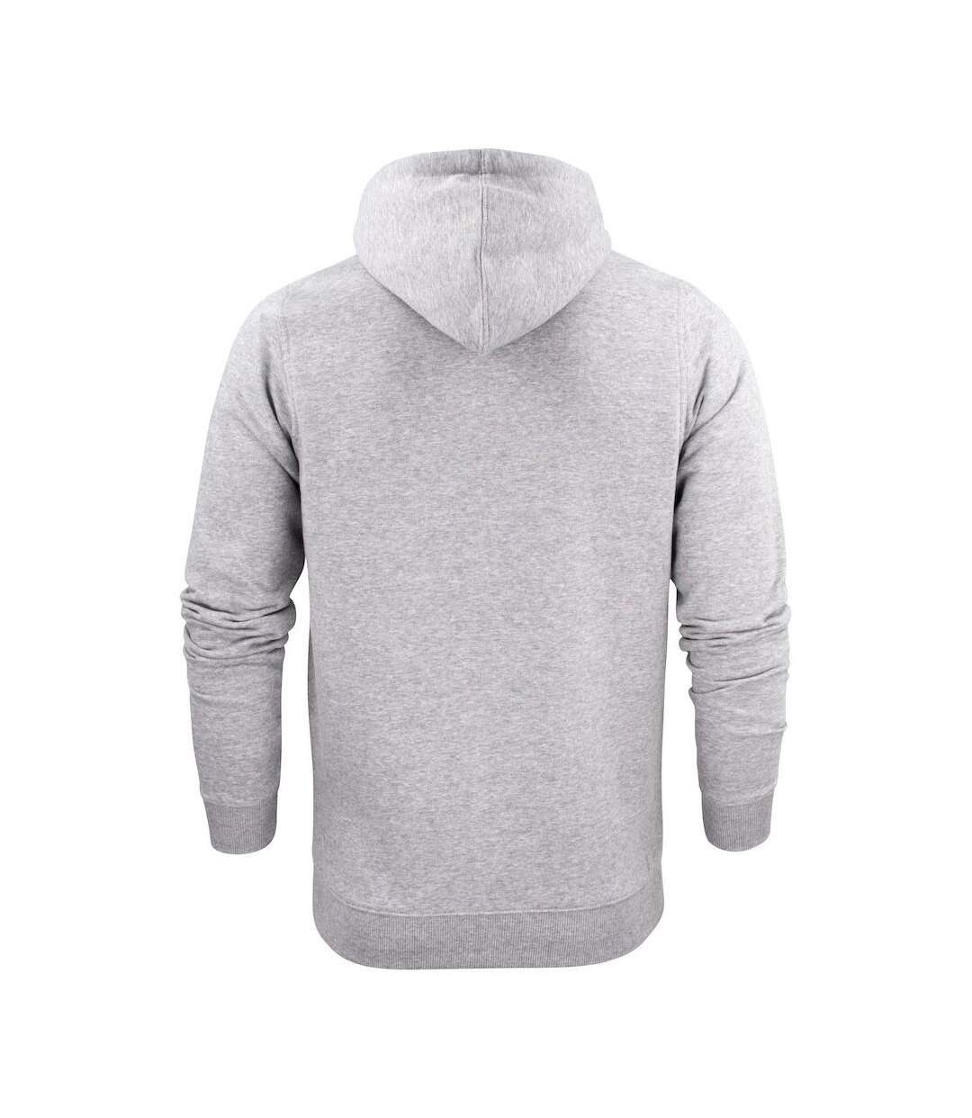 Mens Overhead Melange Full Zip Hoodie Grey Printer-2