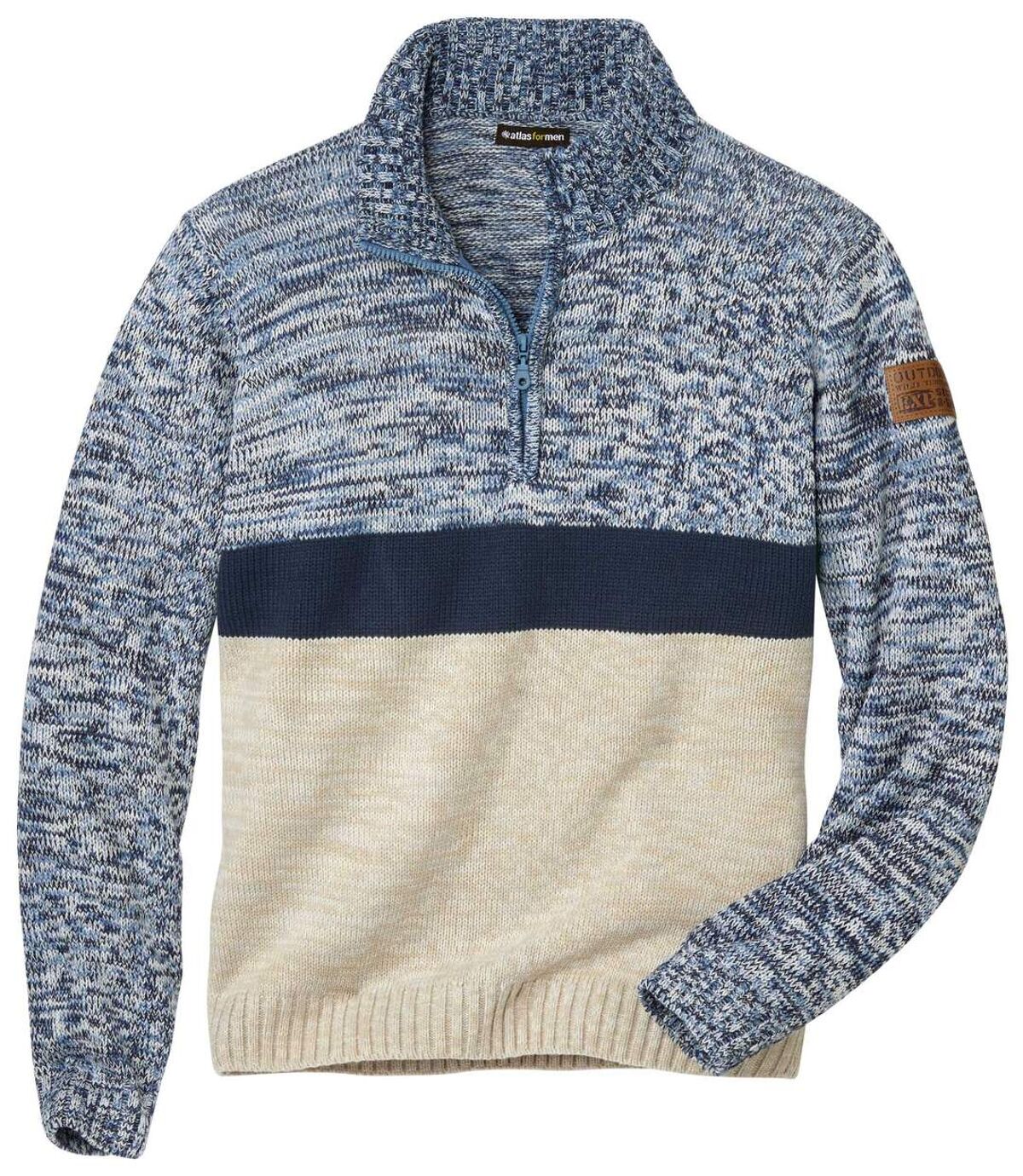 Pletený sveter s golierom na zips Atlanta Atlas For Men