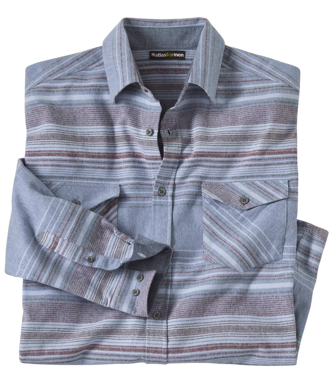 Trendy gestreept flanellen overhemd   Atlas For Men