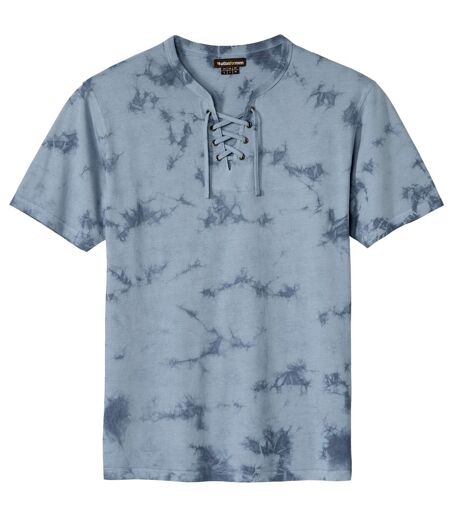 Le Tee-Shirt Tie & Dye à Col Lacé Un vent de liberté souffle sur vos