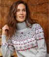 Women's Grey Jacquard Sweater Atlas For Men