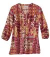 Women's Patchwork Impression Tunic with Three-Quarter Sleeves Atlas For Men