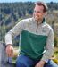 Pack of 2 Men's Fleece Pullovers - Green Grey