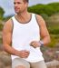 Pack of 3 Men's Summer Vests - Anthracite White Khaki 