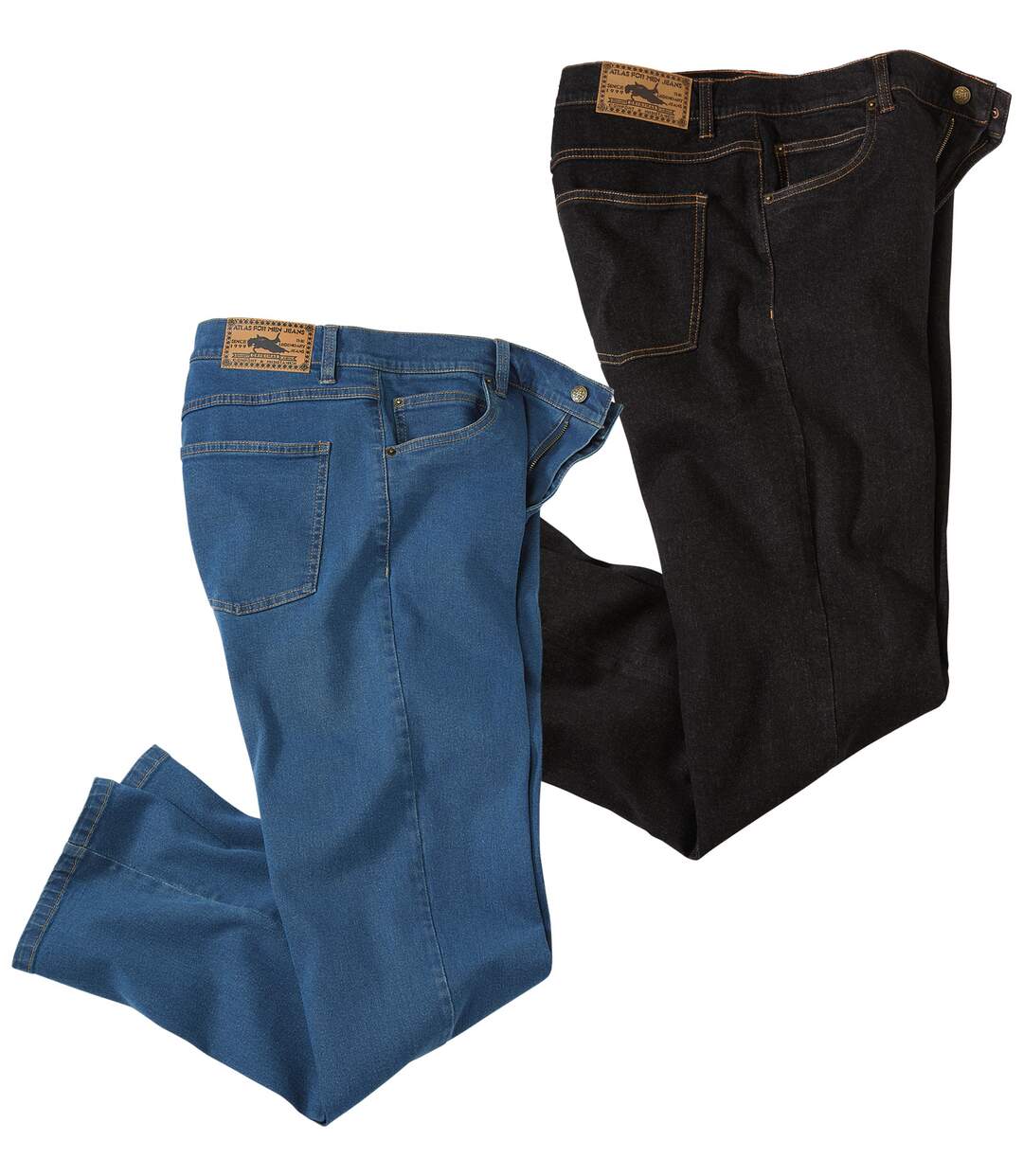 Pack of 2 Men's Regular-Fit Stretch Jeans - Blue Black-1