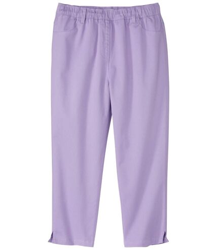 Women's Lilac Twill Cropped Treggings  