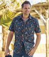 Men's Hawaiian Shirt - Blue Orange Atlas For Men