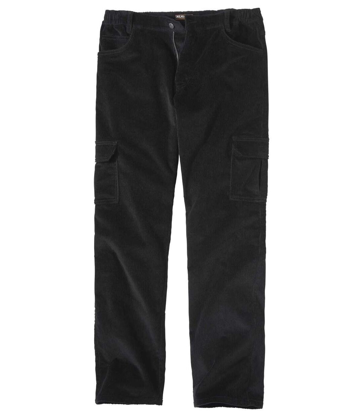 Men’s Black Corduroy Cargo Pants - Stretch Comfort Atlas For Men