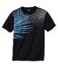 Pack of 3 Men's Palm Print T-Shirts - Black Blue White