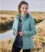 Women's Blue Padded Jacket - Water-Repellent - Full Zip 