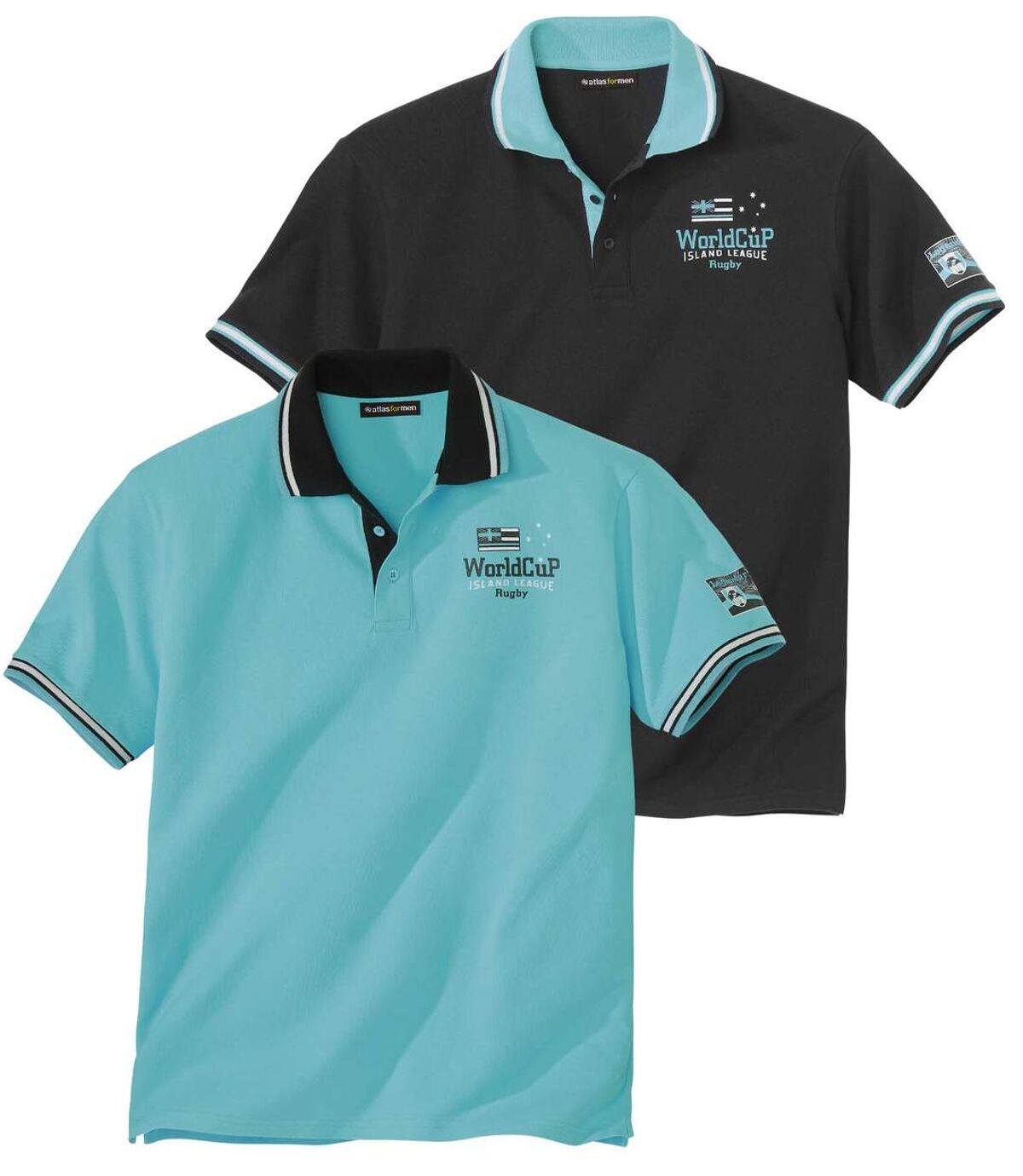 2er-Pack Piqué-Poloshirts Island League Atlas For Men