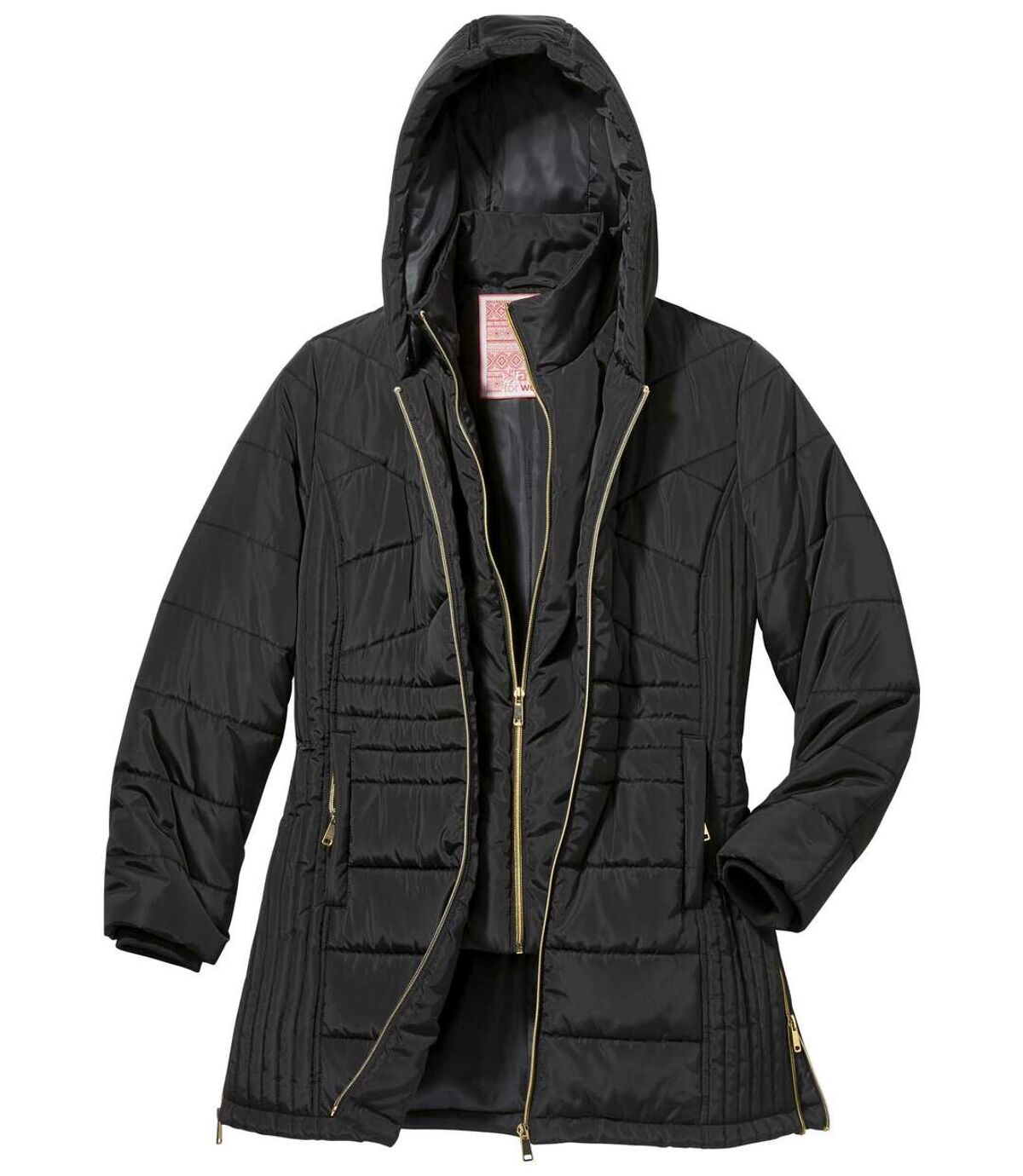 Prošívaná bunda do arktické zimy s kapucí lemovanou odepínací umělou kožešinou  Atlas For Men