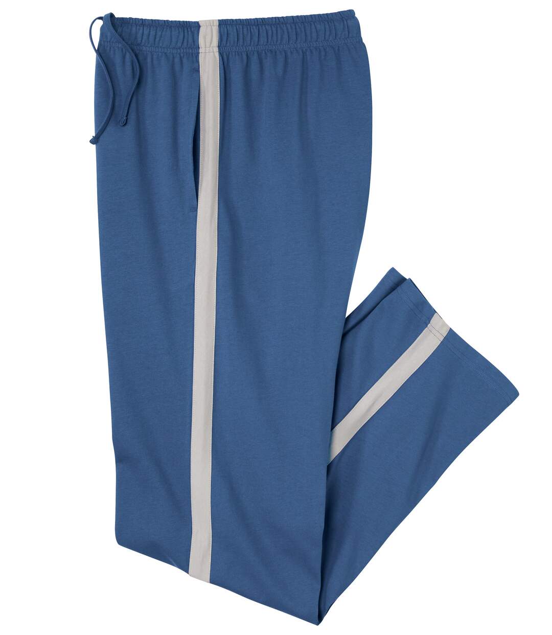 Men's Blue Jersey Trousers - Elasticated Waistband-1