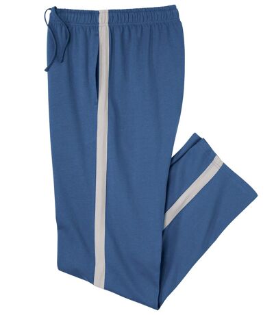 Men's Blue Jersey Trousers - Elasticated Waistband 