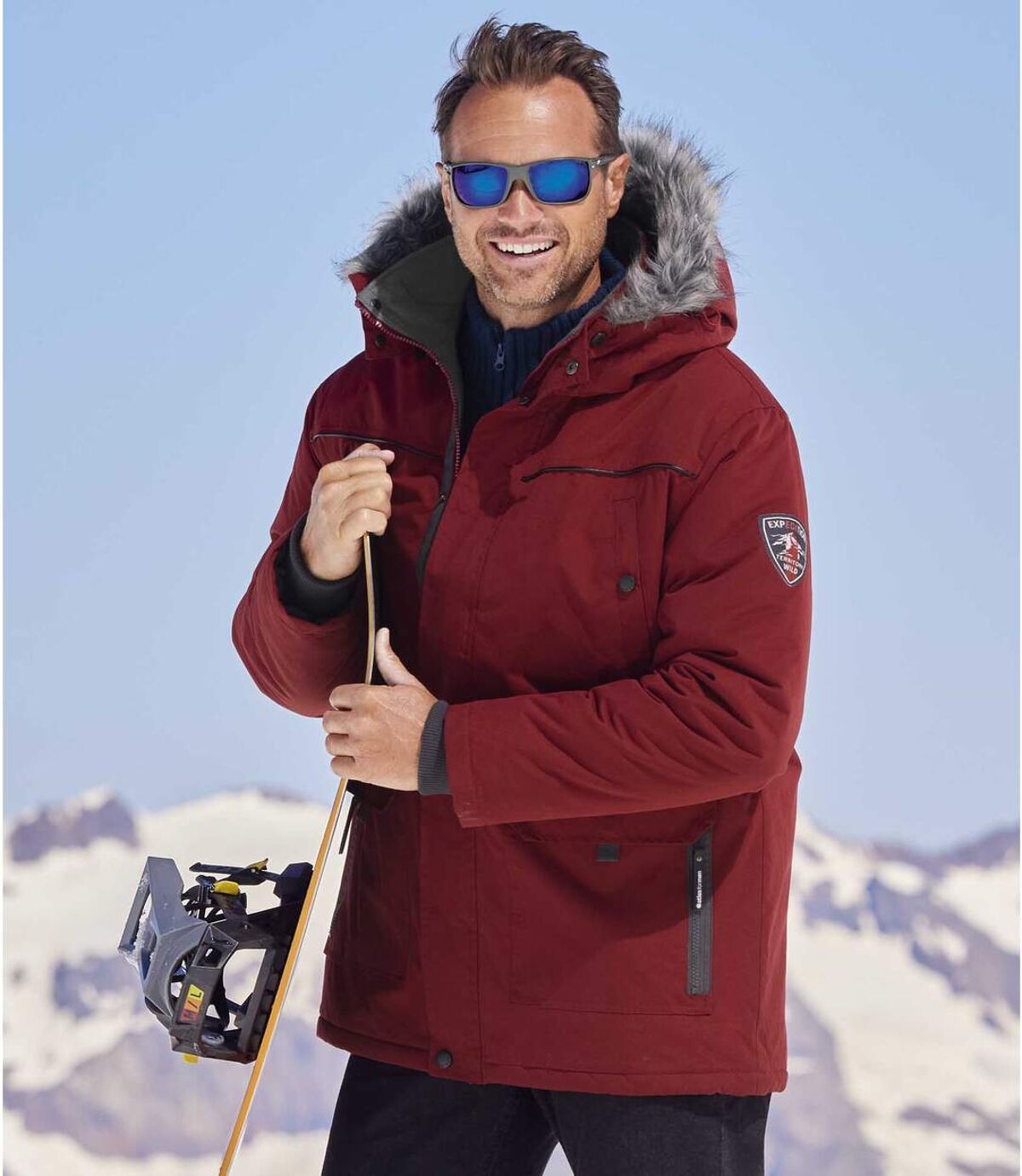 Hideg elleni parka levehető, műszőrmés kapucnival Atlas For Men